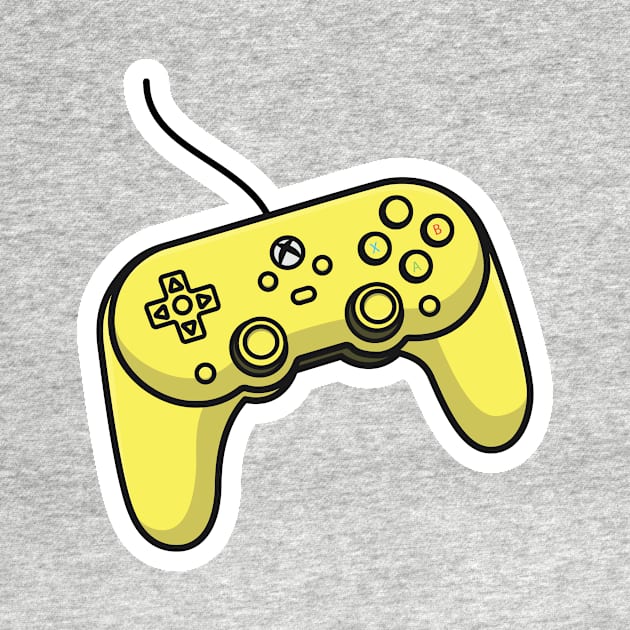 Joystick Controller and Game Pad Stick Sticker vector illustration. Sports and technology gaming objects icon concept. Video game controller or game console sticker logo design with shadow. by AlviStudio